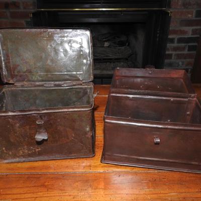 Pair of vintage metal boxes