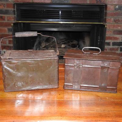 Pair of vintage metal boxes