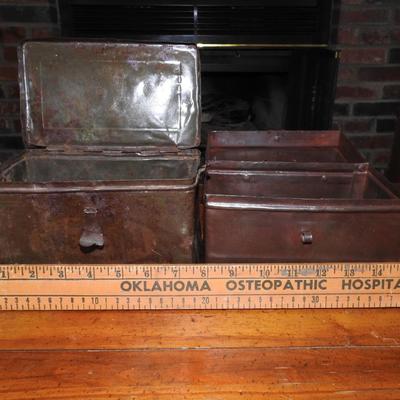Pair of vintage metal boxes