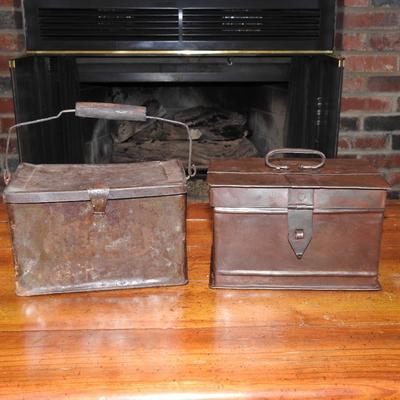 Pair of vintage metal boxes