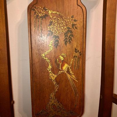 Mid century Japanese inlaid dining table with 6 chairs