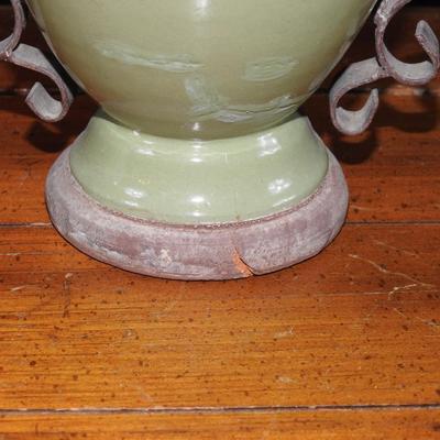 Terra Cotta and iron urn and small vase