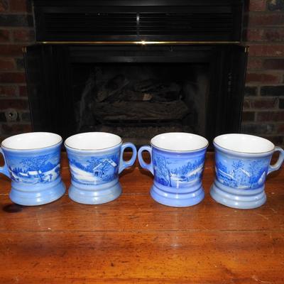 Courier and Ives coffee cups