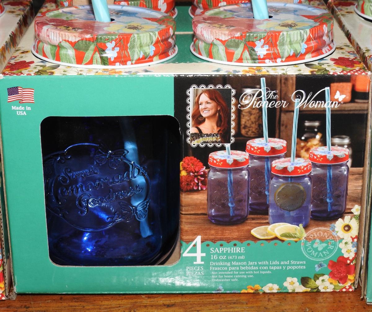 Pioneer woman drinking jars