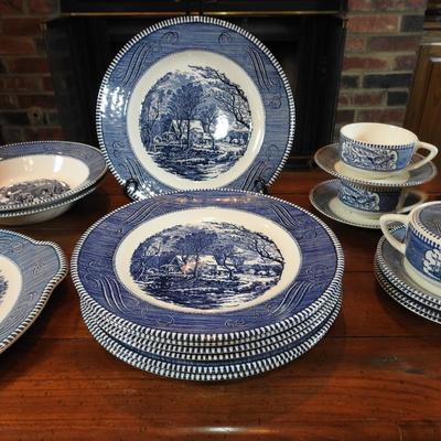 Courier and Ives dishes