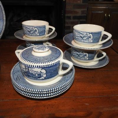 Courier and Ives dishes