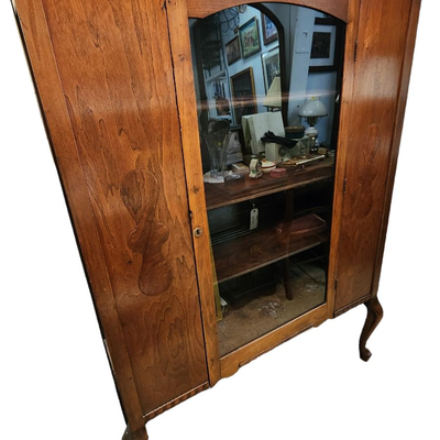 Wood Cabinet w/glass Door with Beautiful Inlay