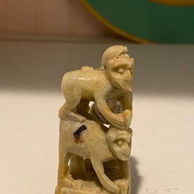MCM Soapstone Sculpture Three Monkeys
