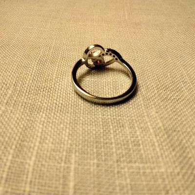.30ctw Garnet & White Sapphire 925 Sterling Silver Ring Size 6.5