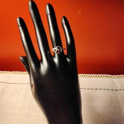 .30ctw Garnet & White Sapphire 925 Sterling Silver Ring Size 6.5