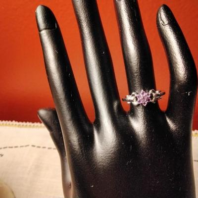 35ctw Amethyst Round Cut 925 Sterling Silver Ring Size 6