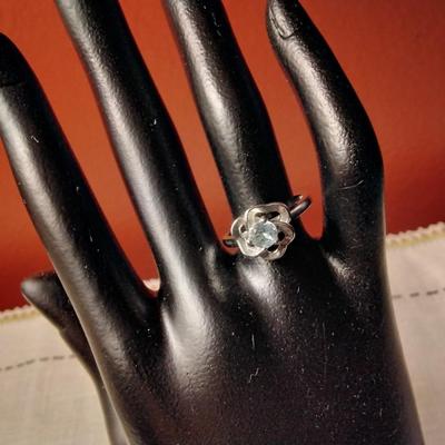 45ct Aquamarine 925 Sterling Silver Ring Size 7