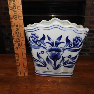 Blue & White Floral Vase
