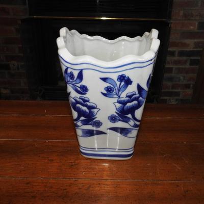 Blue & White Floral Vase