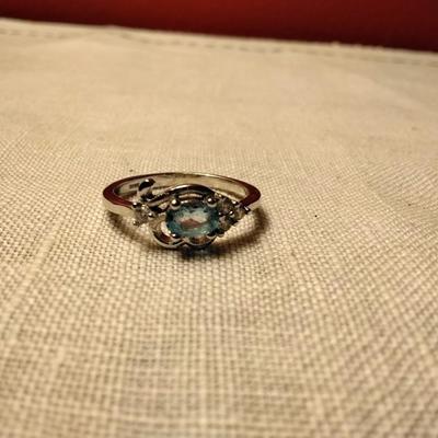 .35ctw Swiss Topaz & White Sapphire 925 Sterling Silver Ring Size