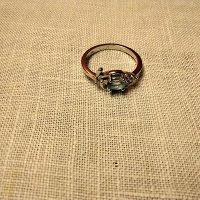.35ctw Swiss Topaz & White Sapphire 925 Sterling Silver Ring Size
