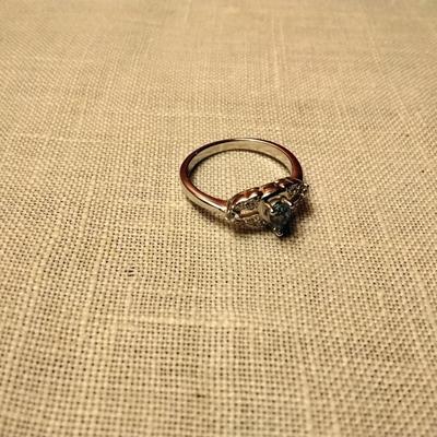 .35ctw Swiss Topaz & White Sapphire 925 Sterling Silver Ring Size 6