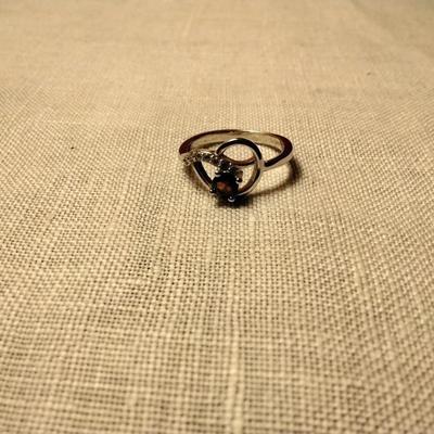.30ctw Garnet & White Sapphire 925 Sterling Silver Ring Size 6