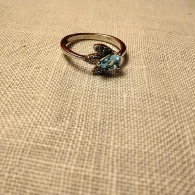 .60ctw Swiss Topaz & White Sapphire 925 Sterling Silver Ring Size 7