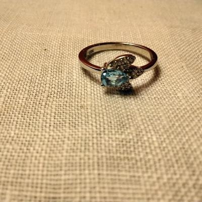 .60ctw Swiss Topaz & White Sapphire 925 Sterling Silver Ring Size 7