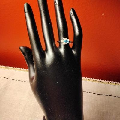.60ctw Swiss Topaz & White Sapphire 925 Sterling Silver Ring Size 7