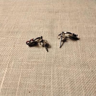 .35ctw Mozambique Ruby Round Cut 925 Sterling Silver Stud Earrings