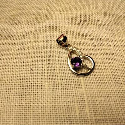 .30 ctw Amethyst & White Sapphire 925 Sterling Silver Pendant