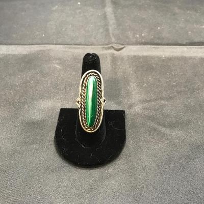 NAVAJO MALACHITE STERLING RING