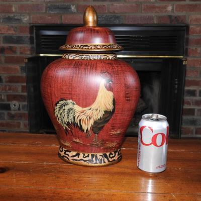 Lidded rooster jardineer