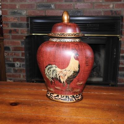 Lidded rooster jardineer