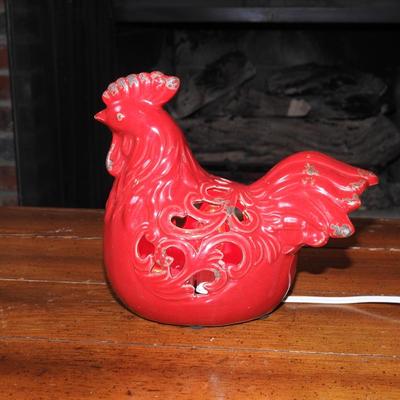Red metal chicken