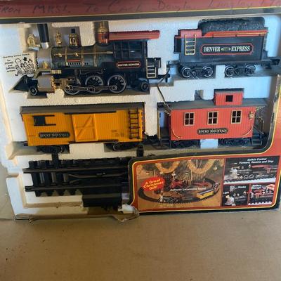 Toy train with track