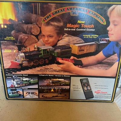 Toy train with track