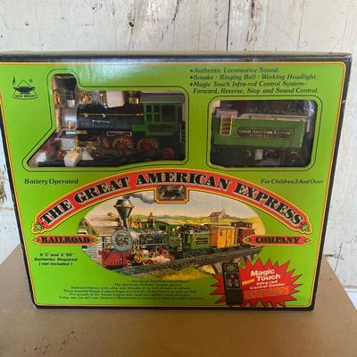 Toy train with track