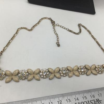 Beautiful Enamel Rhinestone costume necklace