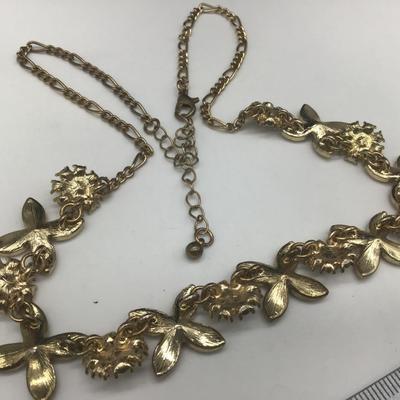 Beautiful Enamel Rhinestone costume necklace