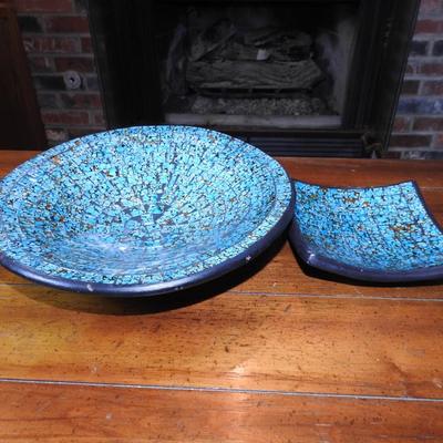 Mosaic bowl & plate