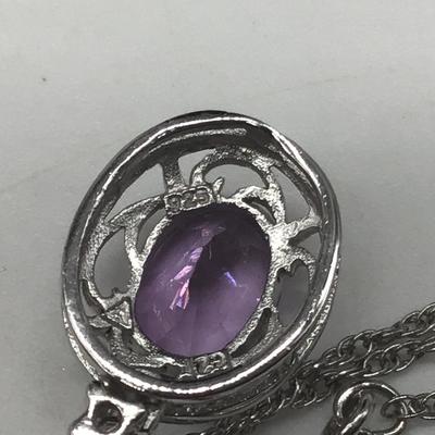 Purple 925 Pendant With 925 Chain