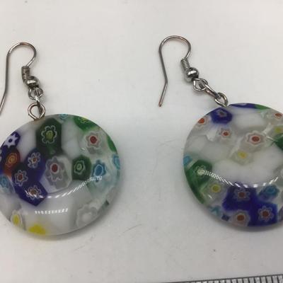 Multi Color Glass Earrings