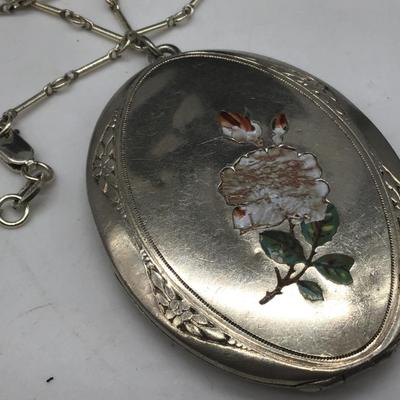 Vintage Large Silver 925 Locket With Silver Chain