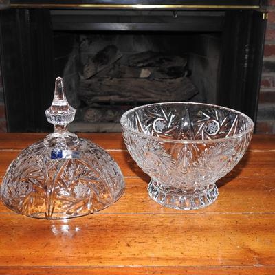 Beautiful leaded crystal candy dish