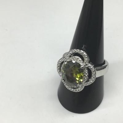 Large Silver Tone Cocktail Ring