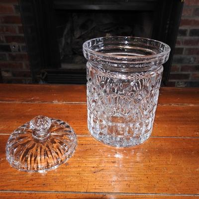 Crystal glass cracker jar