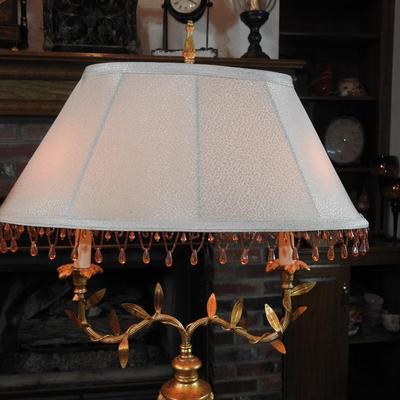 Fabulous pair of metal candlestick lamps