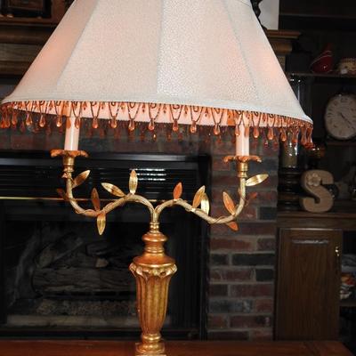 Fabulous pair of metal candlestick lamps