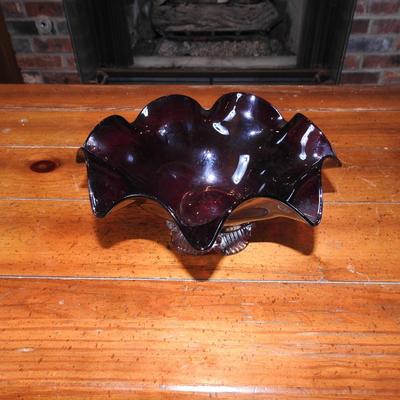 Viking Ruby Ambrina glass bowl