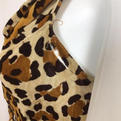 306 Vintage Velvet Leopard Print  Dress
