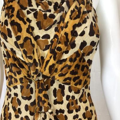 306 Vintage Velvet Leopard Print  Dress