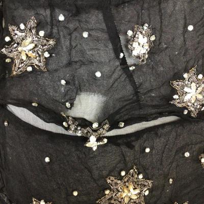 307 Antique Black Beaded Flapper Dress