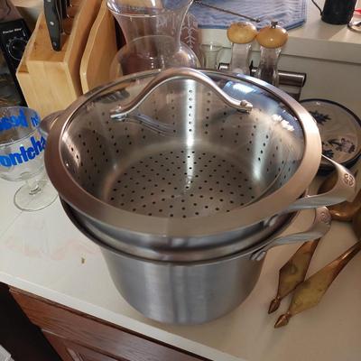 Calphalon 8 quart stock pot boil basket & steamer